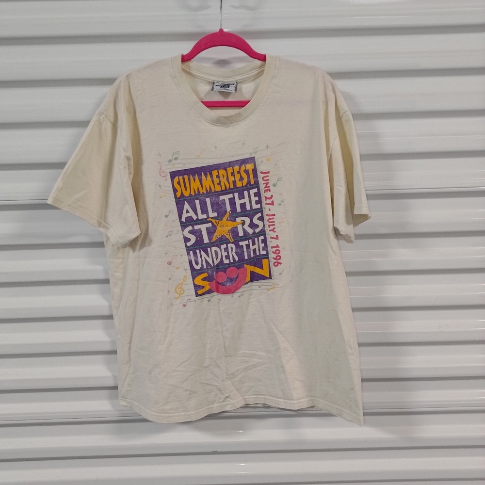 Vtg Summerfest All The Stars Under The Sun Crewneck Short Sleeve T-Shirt XL